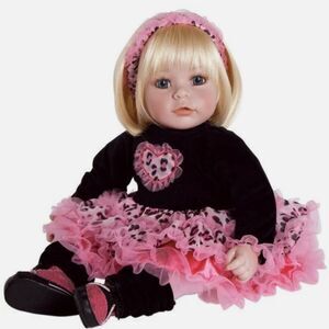 Adora Toddler Ready To Rock 20" Girl Weighted Doll Pink Leopard Tutu Clothes
